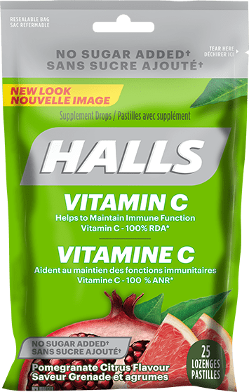 Halls Vitamin C, Pomegranate Citurs Flavour - 25 lozenges