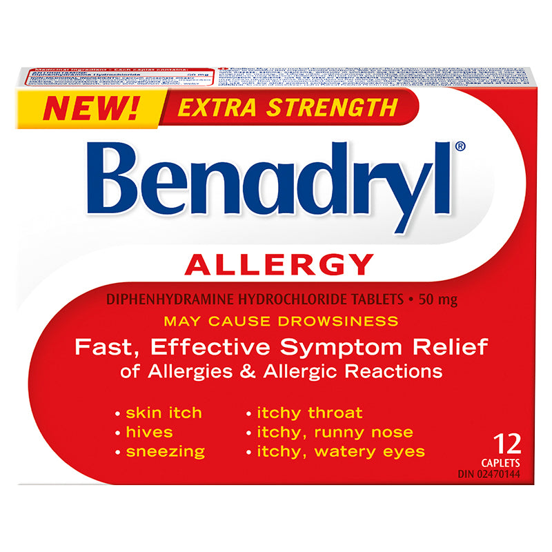 Benadryl Extra Strength Allergy Relief Caplets - 12 caplets