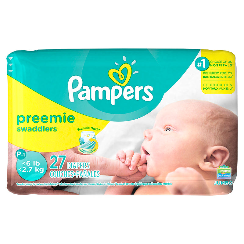 Pampers Preemie Swaddlers Jumbo Pack - 27 diapers