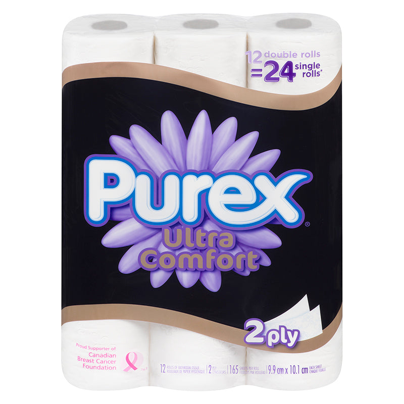 Purex Ultra Comfort Bathroom Tissue - 12 double rolls, 165 sheets ...