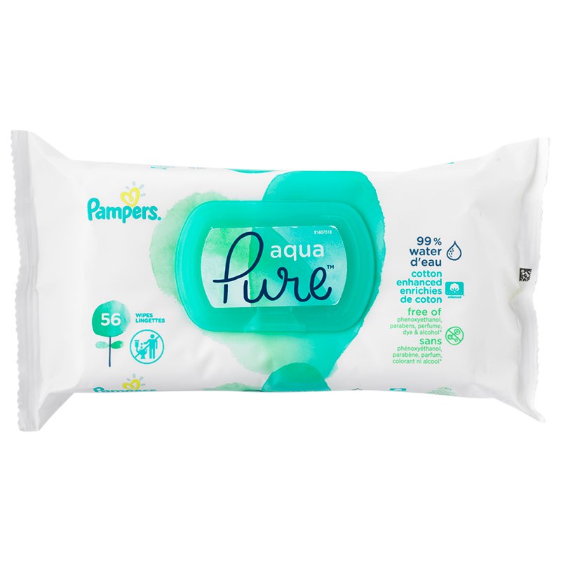 Pampers Aqua Pure Wipes - 56 wipes