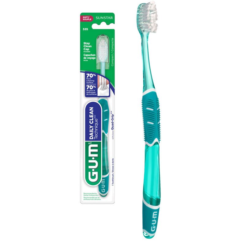 GUM Daily Clean Technique Toothbrush,Soft - 1 unit