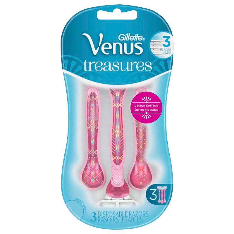 Gillette Venus Treasures, Disposable Razors, 3 Blades - 3 razors