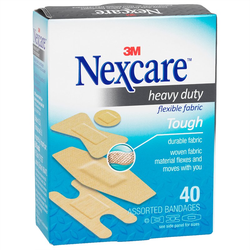 3M Nexcare Heavy Duty Flexible Fabric - 40 assorted bandages