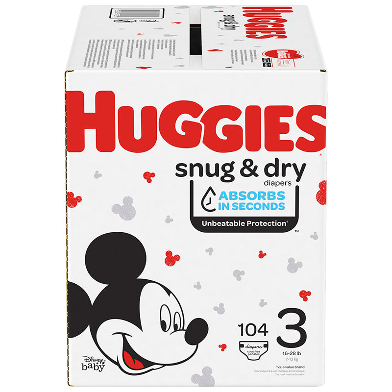 Huggies Snug & Dry Diapers, Size 3 - 104 diapers