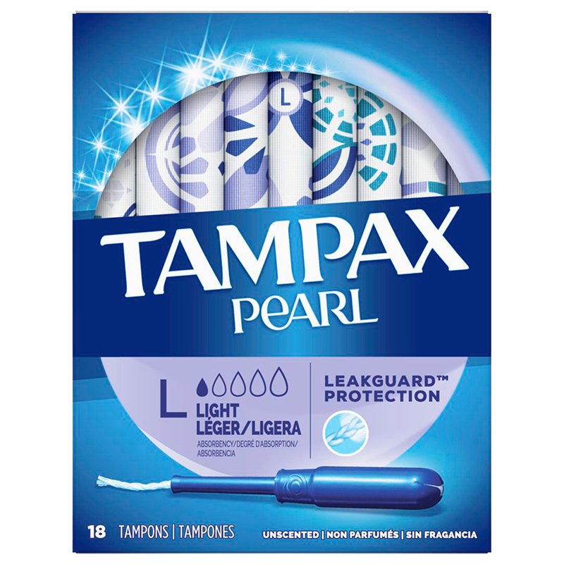 Tampax Pearl Light Absorbency Tampons - 18 tampons