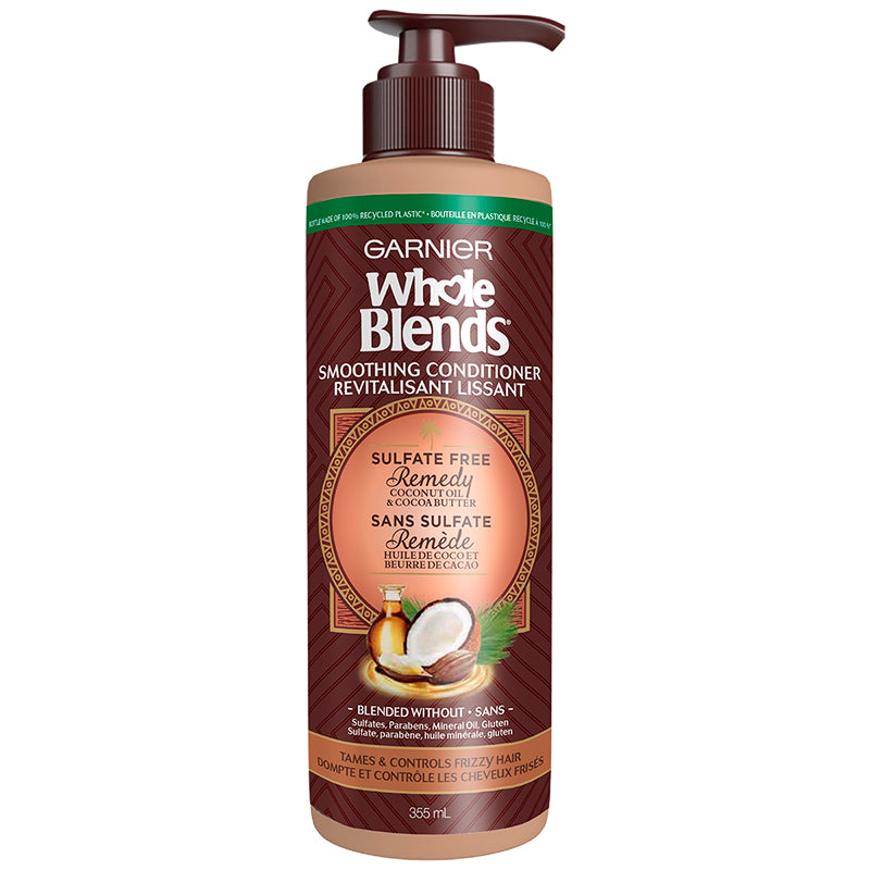 Garnier Whole Blends Smoothing Conditioner, Sulfate-Free Remedy, Coconut Oil & Coconut Butter - 355 ml