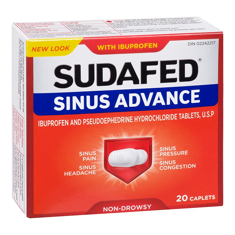 Sudafed Sinus Advance Non-Drowsy - 20 caplets