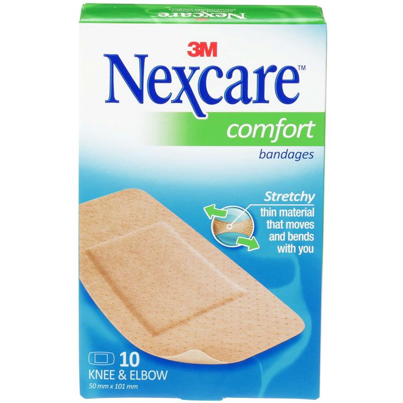 3M Nexcare Comfort Bandages, Stretchy, Knee & Elbow - 10 bandages