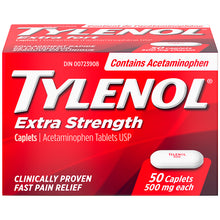 Load image into Gallery viewer, Tylenol Extra Strength Caplets - 50 caplets x 500 mg
