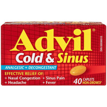 Load image into Gallery viewer, Advil Cold &amp; Sinus - 40 caplets
