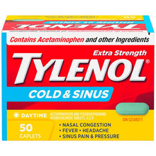 Load image into Gallery viewer, Tylenol Cold &amp; Sinus, Daytime - 50 caplets
