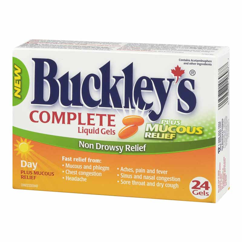 Buckley's Complete Liquid Gels, Daytime Mucus Relief - 24 gels