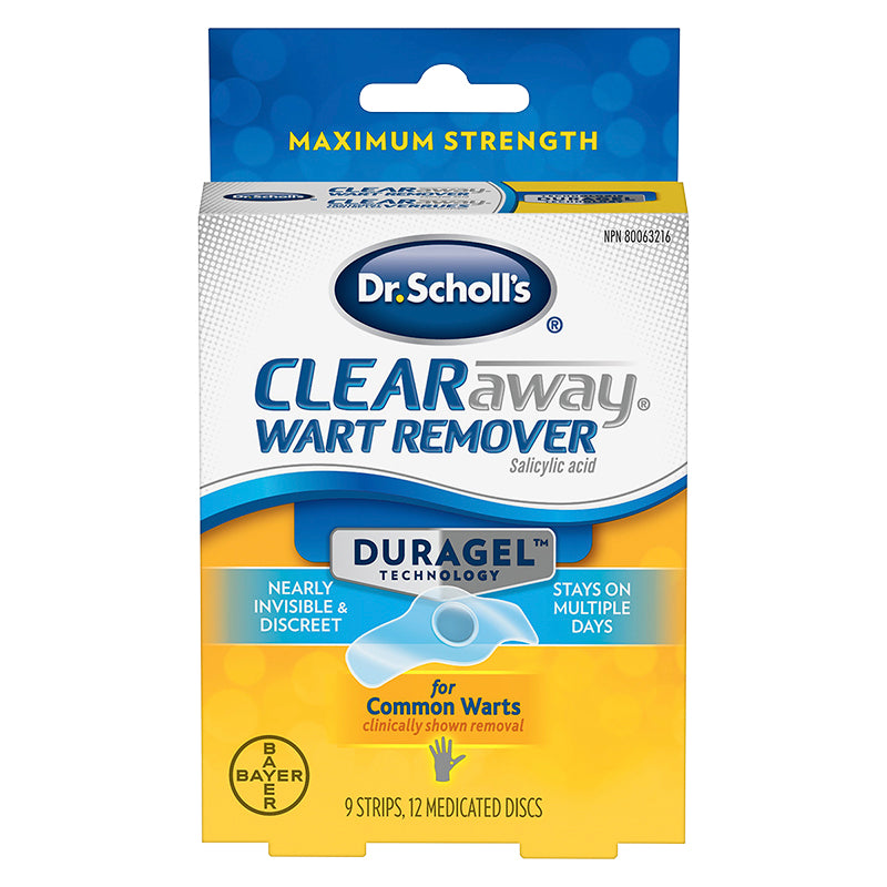 Dr. Scholl’s Clear Away Wart Remover with Duragel Technology - 9 strips, 12 medicated discs