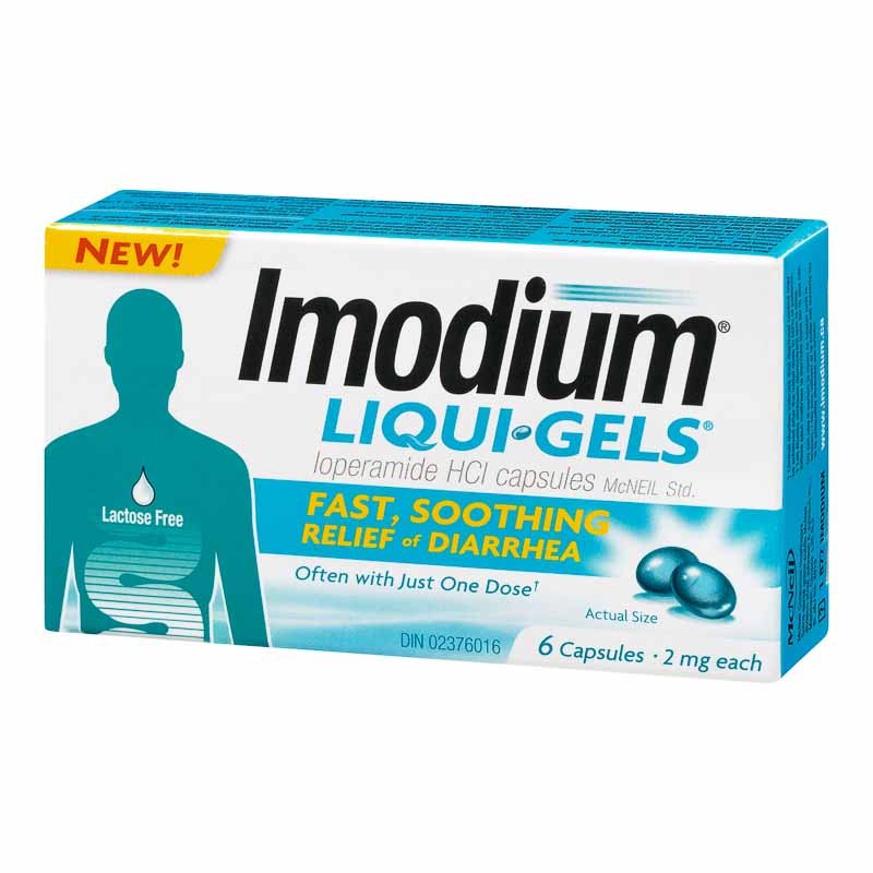 Imodium Liqui-Gels Loperamide HCl 2 mg - 6 capsules