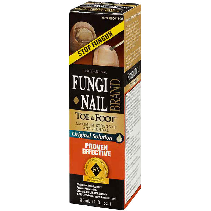 Fungi-Nail Toe & Foot Maximum Strength Anti-Fungal, Original Solution, Brush Applicator - 30 ml