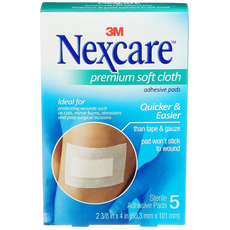 3M Nexcare Premium Soft Cloth Adhesive Pads - 5 sterile adhesive pads