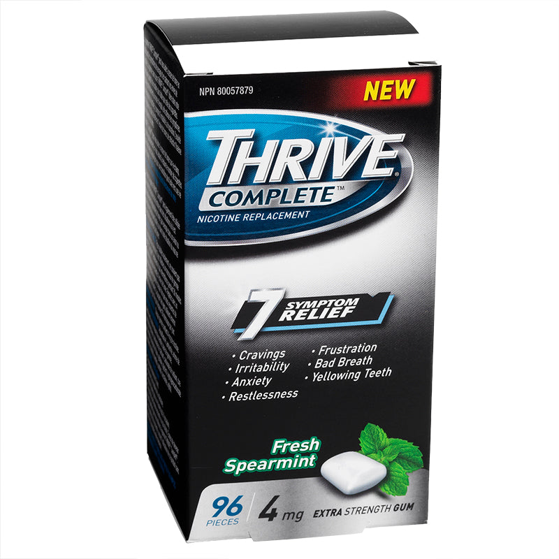 Thrive Complete Nicotine Replacement Gum, Fresh Spearmint - 4 mg x 96 pieces