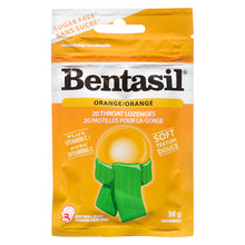 Load image into Gallery viewer, Bentasil Cough and Throat Lozenges, Orange Flavour - 20 lozenges
