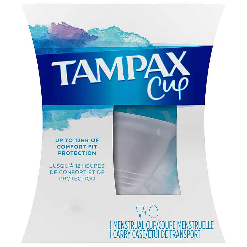 Tampax Cup, Regular Flow - 1 menstrual cup, 1 carry case