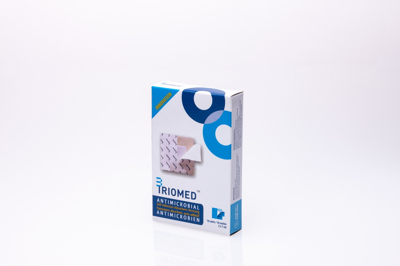 Triomed Antimicrobial Self-Adhesive Absorbent Dressing (5 x 7cm) - 10 dressings