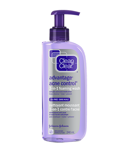 Clean & Clear Advantage Acne Control 3-in-1 Foaming Wash - 240 ml ...