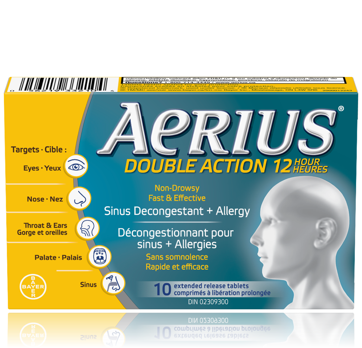 Aerius Dual Action 12-Hour Non-Drowsy Allergy - 10 tablets