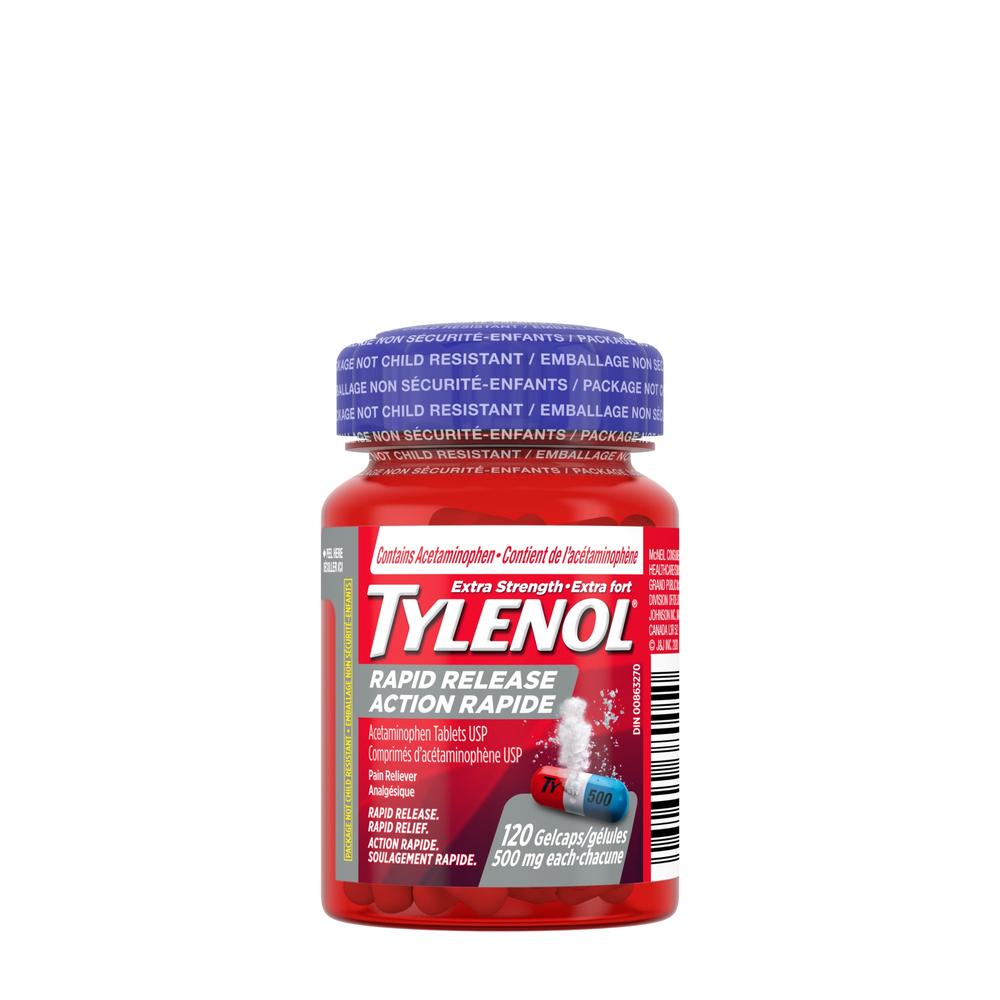 Tylenol Extra Strength Rapid Release Acetaminophen 500 mg - 120 gelcaps