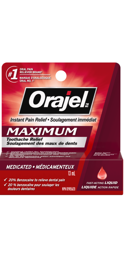 Orajel Instant Pain Relief Maximum Toothache Relief, Medicated Liquid - 13 ml