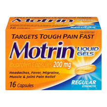 Load image into Gallery viewer, Motrin Regular Strength Liquid Gels - 16 liquid gels
