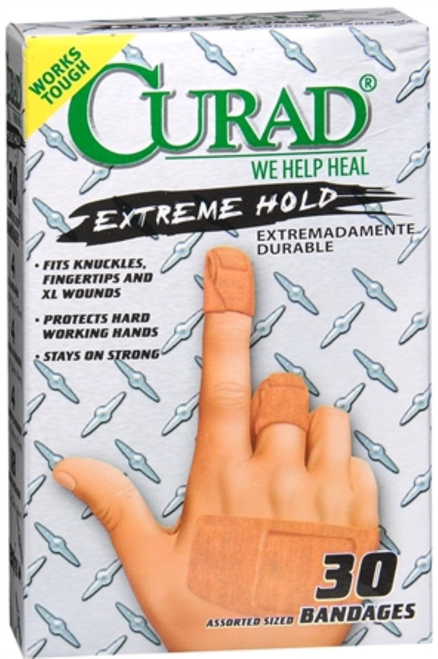 Curad Extreme Hold Bandages - 30 assorted sizes