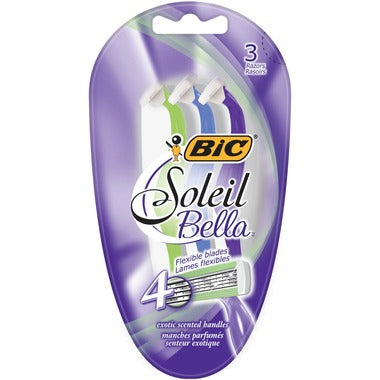 Bic Soleil Bella, 4 Flexible Blades with Exotic Scented Handles - 3 razors