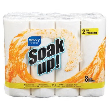 Savvy Home Soak Up Paper Towels - 8 rolls