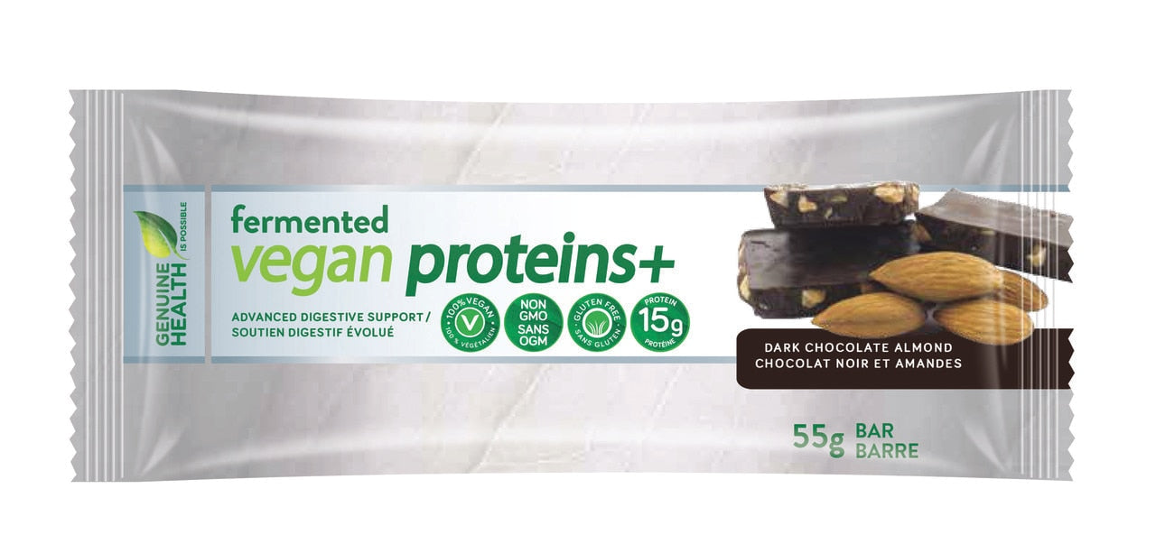 Genuine Health Fermented Vegan Proteins, Dark Chocolate Almond - 55 g