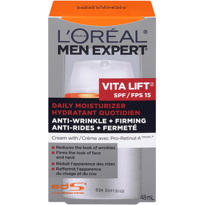 L'Oreal Paris Men Expert Vita Lift SPF 15 Daily Moisturizer, Anti-Wrinkle + Firming - 48 ml