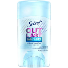 Load image into Gallery viewer, Secret Outlast Sweat &amp; Odor Clear Gel Antiperspirant, Completely Clean - 45 g
