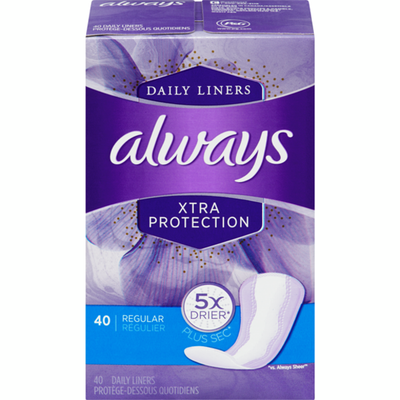 Always Daily Liners Xtra Protection Regular - 40 liners