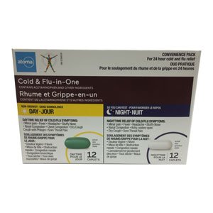 Atoma Cold & Flu-in-One, Day & Night - 12 caplets each