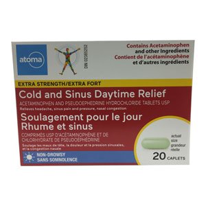 Atoma Extra Strength Cold & Sinus Daytime Relief - 20 caplets