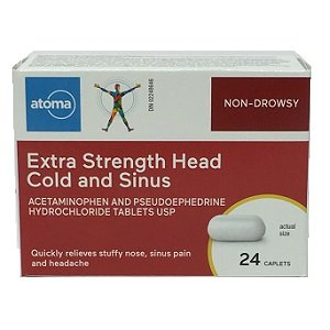 Atoma Extra Strength Head Cold and Sinus - 24 caplets