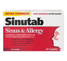 Load image into Gallery viewer, Sinutab Extra Strength Sinus &amp; Allergy - 24 caplets
